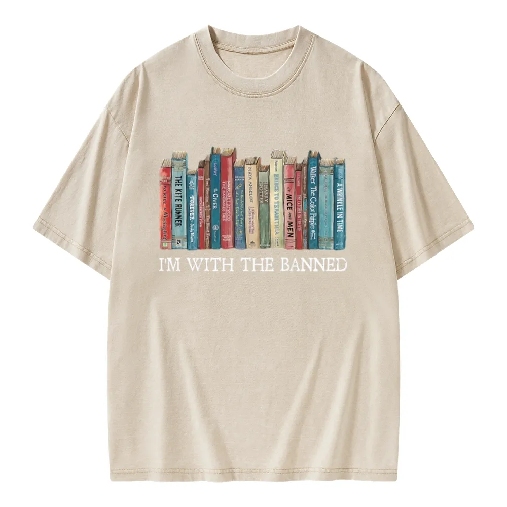 Pagewings I'm With The Banned Unisex Washed T-shirt