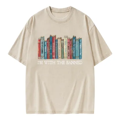 Pagewings I'm With The Banned Unisex Washed T-shirt