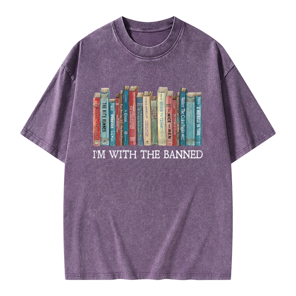 Pagewings I'm With The Banned Unisex Washed T-shirt