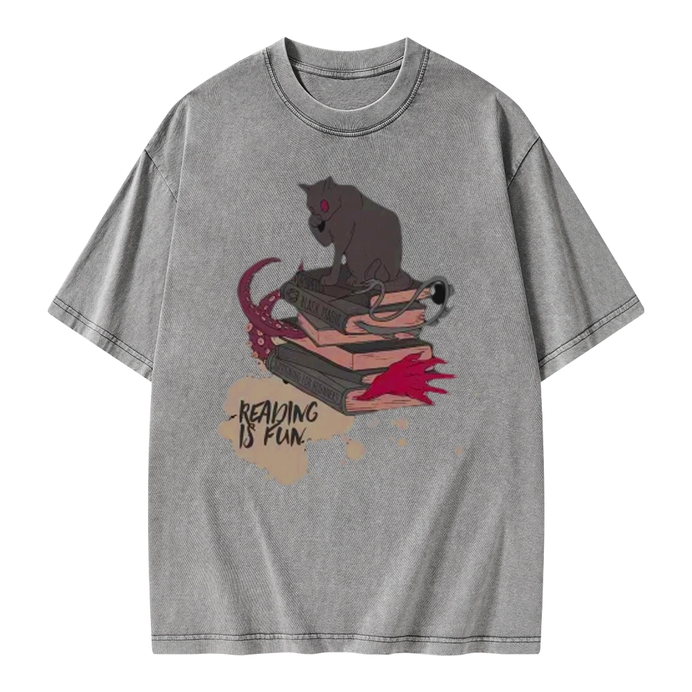 Pagewings Reading is Fun Unisex Washed T-shirt