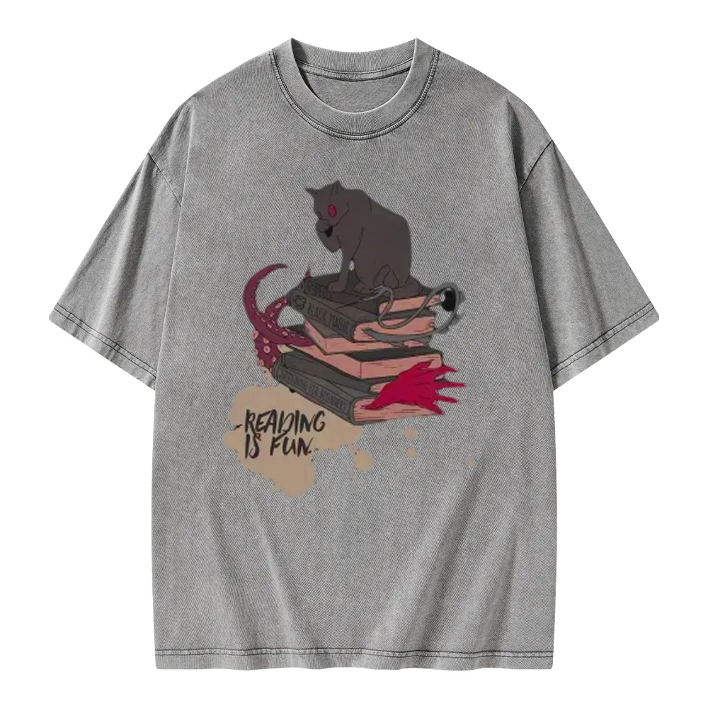 Pagewings Reading is Fun Unisex Washed T-shirt