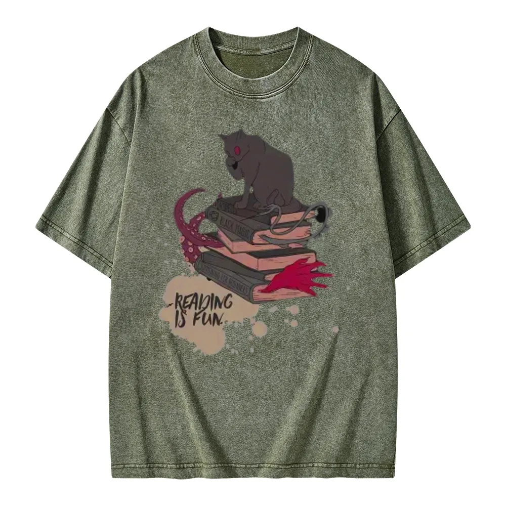 Pagewings Reading is Fun Unisex Washed T-shirt