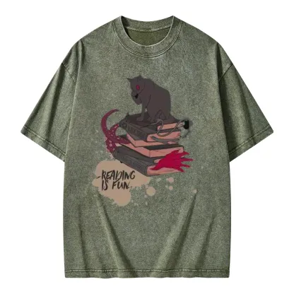 Pagewings Reading is Fun Unisex Washed T-shirt