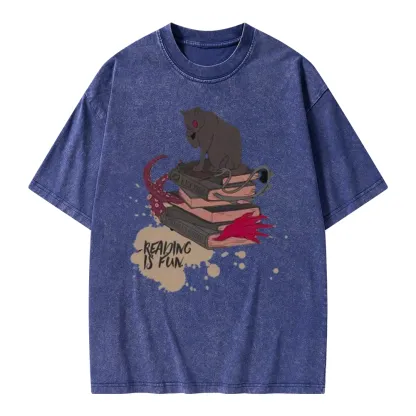 Pagewings Reading is Fun Unisex Washed T-shirt