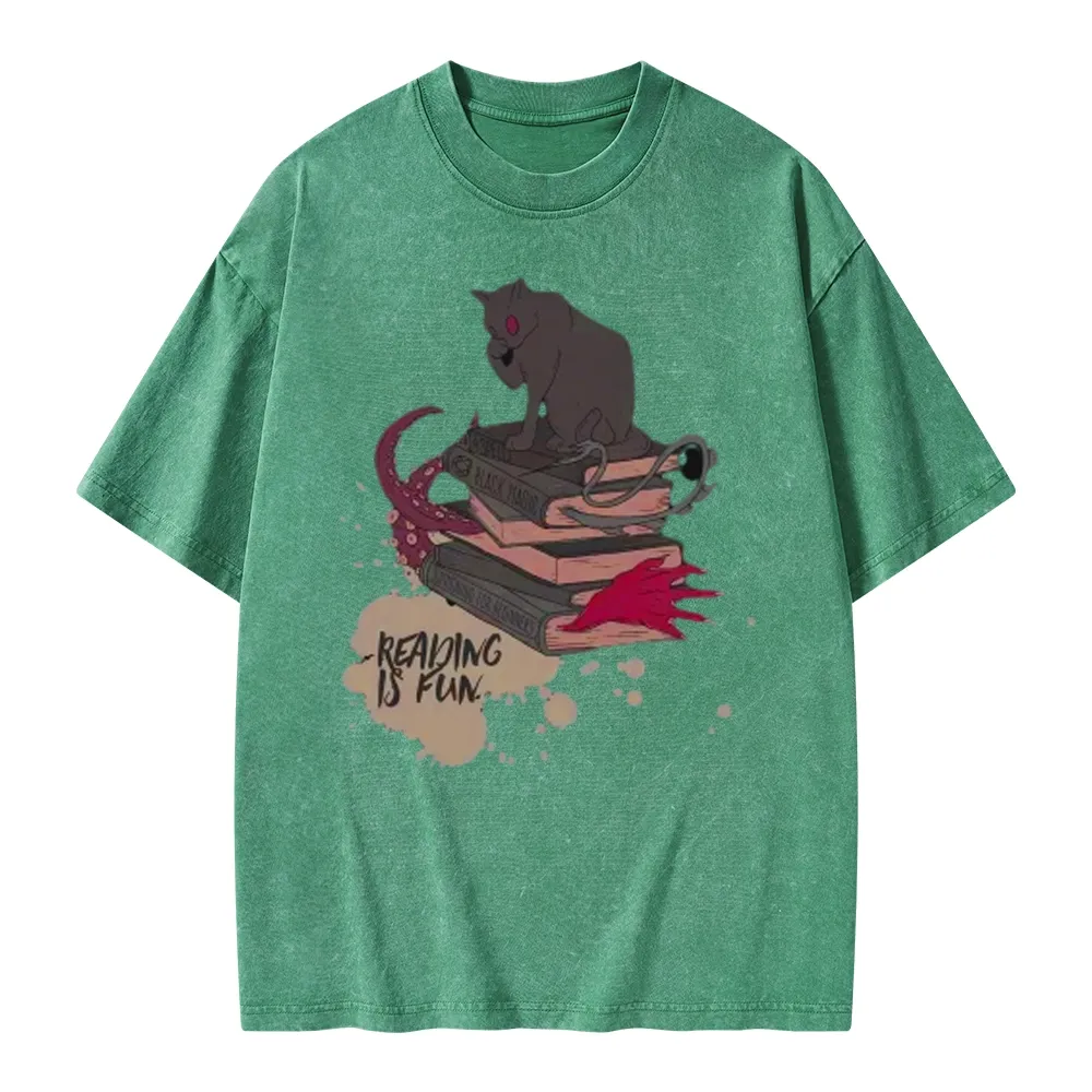 Pagewings Reading is Fun Unisex Washed T-shirt