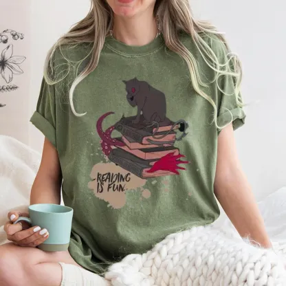 Pagewings Reading is Fun Unisex Washed T-shirt