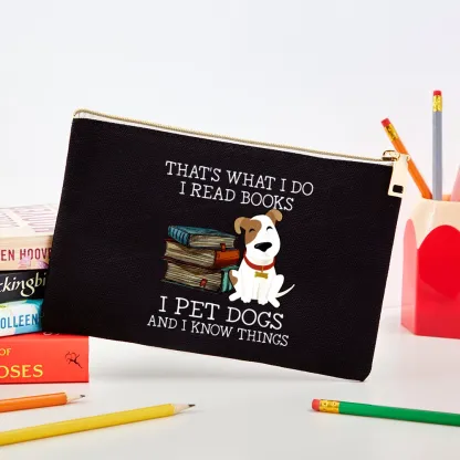Pagewings That is What I Do I Read Books I Pet Dogs Pouch