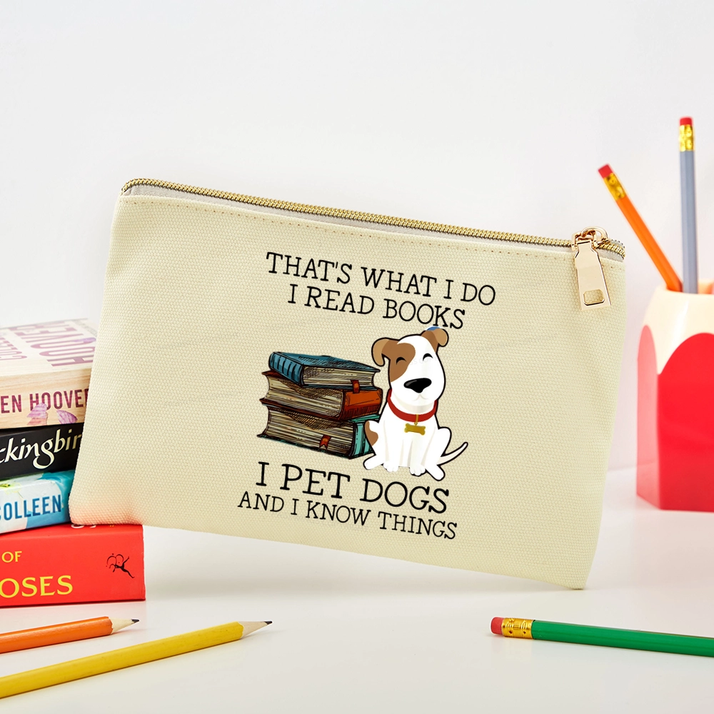 Pagewings That is What I Do I Read Books I Pet Dogs Pouch