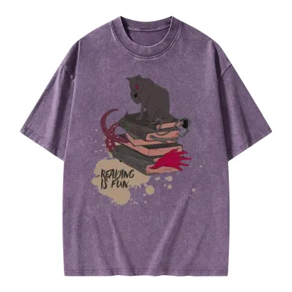 Pagewings Reading is Fun Unisex Washed T-shirt