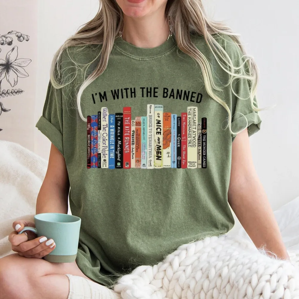 Pagewings I'm With The Banned Reading Unisex Washed T-shirt