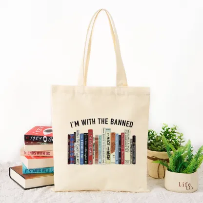 Pagewings I'm With The Banned Reading Tote Bag
