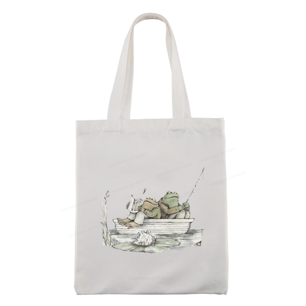 Pagewings Frog Reading Tote Bag
