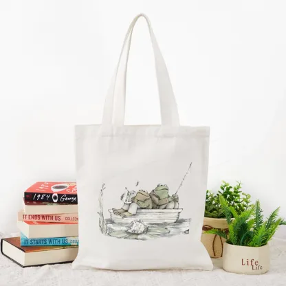 Pagewings Frog Reading Tote Bag