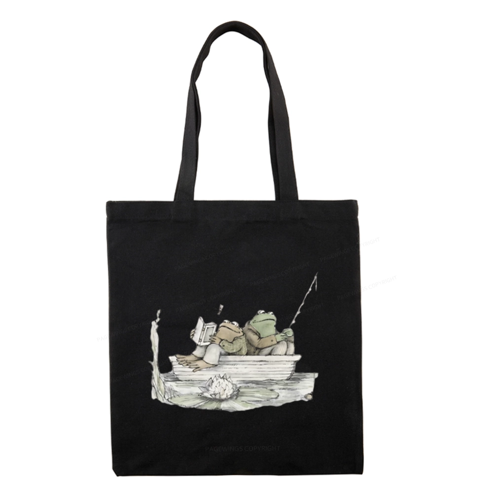 Pagewings Frog Reading Tote Bag