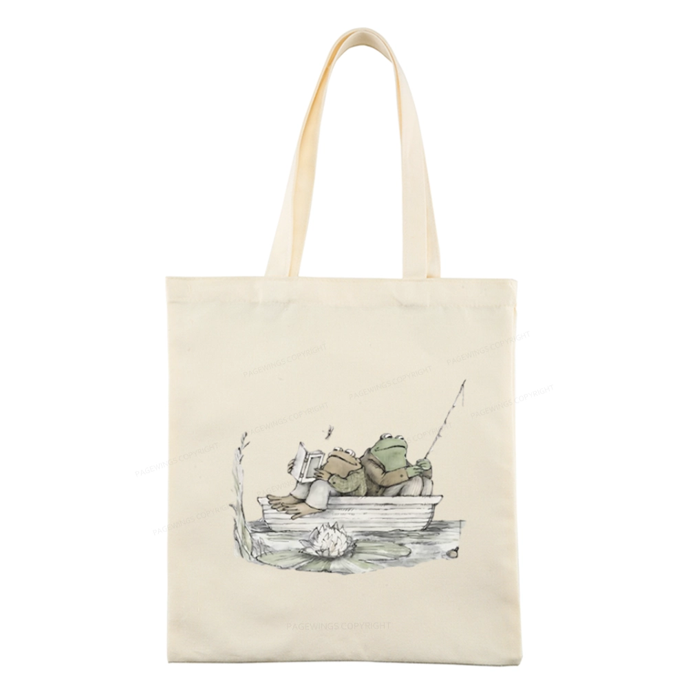 Pagewings Frog Reading Tote Bag