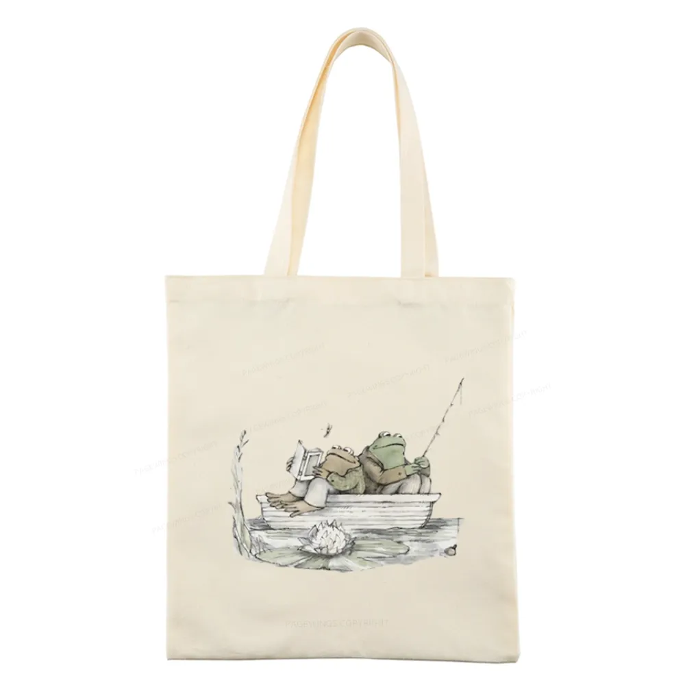 Pagewings Frog Reading Tote Bag