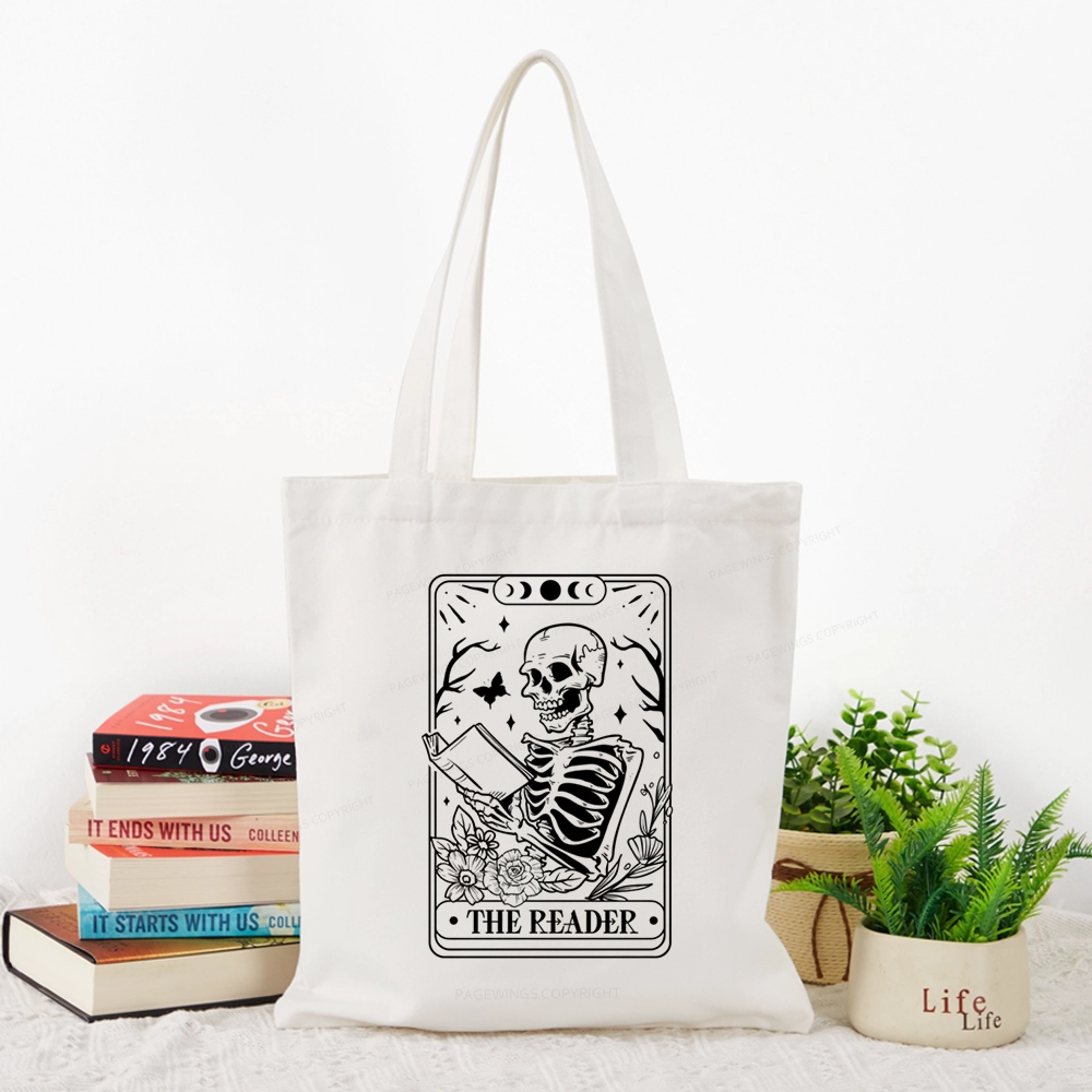 Pagewings Halloween The Reader Tarot Card Tote Bag