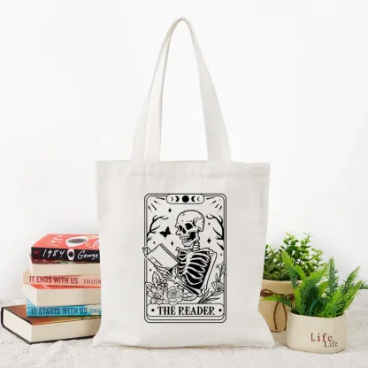 Pagewings Halloween The Reader Tarot Card Tote Bag