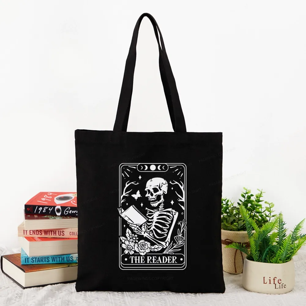 Pagewings Halloween The Reader Tarot Card Tote Bag