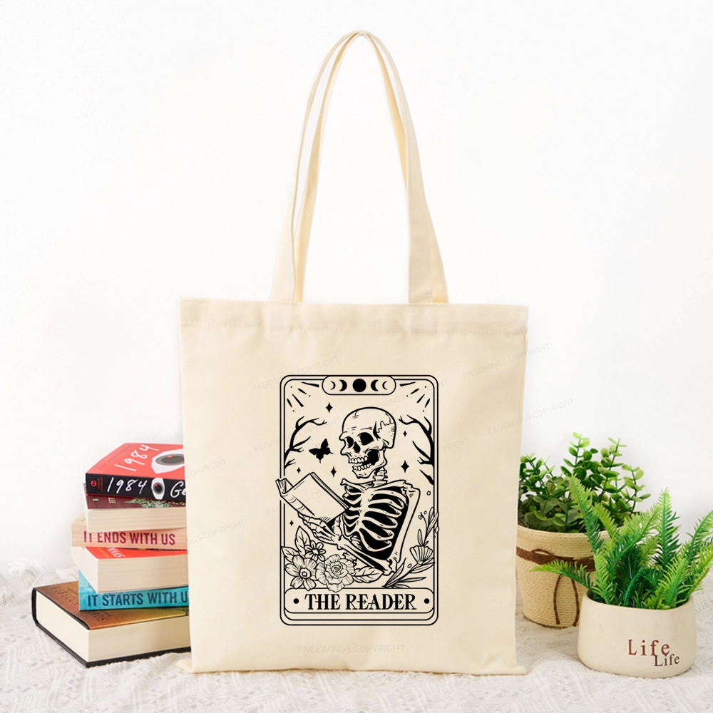 Pagewings Halloween The Reader Tarot Card Tote Bag