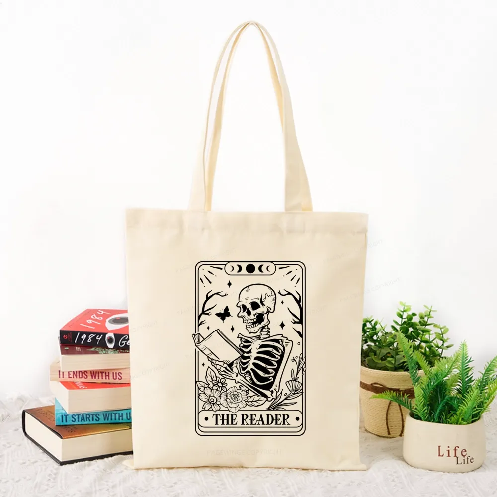 Pagewings Halloween The Reader Tarot Card Tote Bag