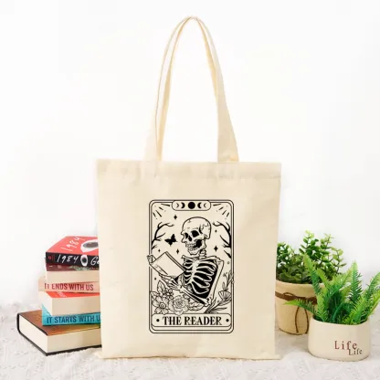 Pagewings Halloween The Reader Tarot Card Tote Bag