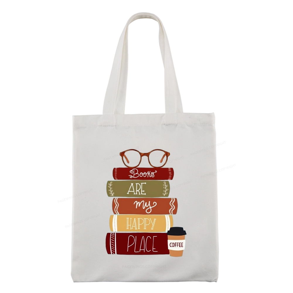 Pagewings Books are My Happy Place Tote Bag