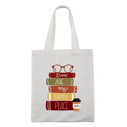 Pagewings Books are My Happy Place Tote Bag