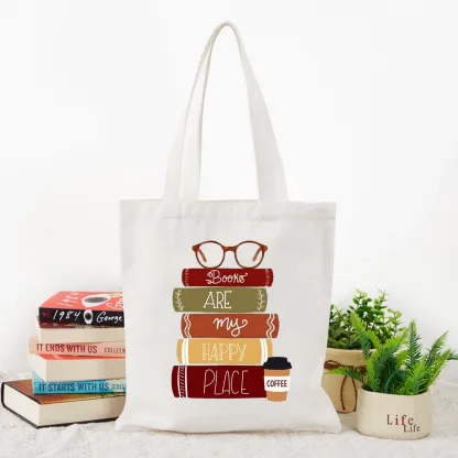 Pagewings Books are My Happy Place Tote Bag