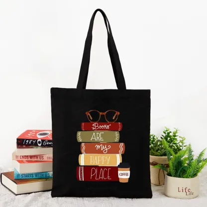 Pagewings Books are My Happy Place Tote Bag