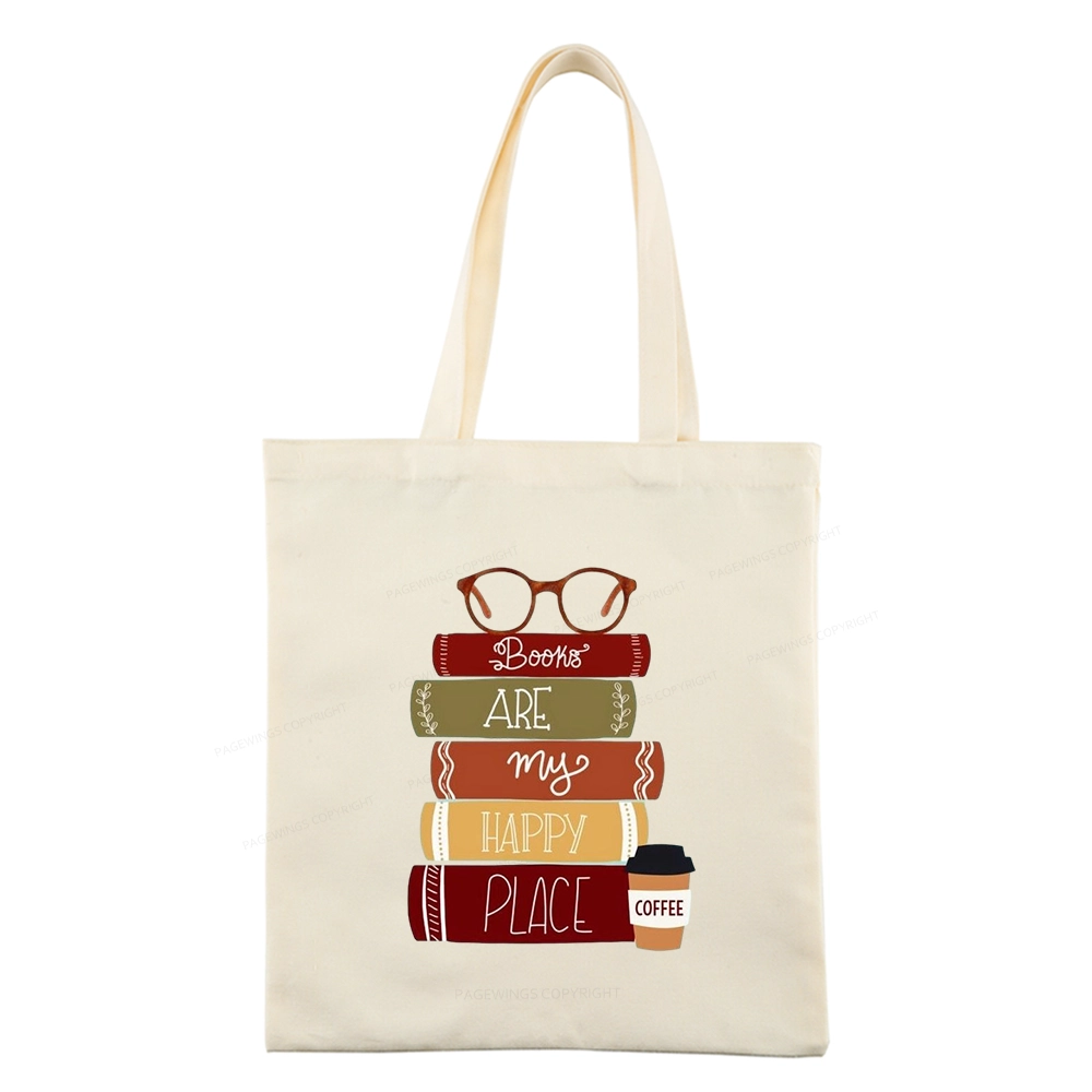 Pagewings Books are My Happy Place Tote Bag