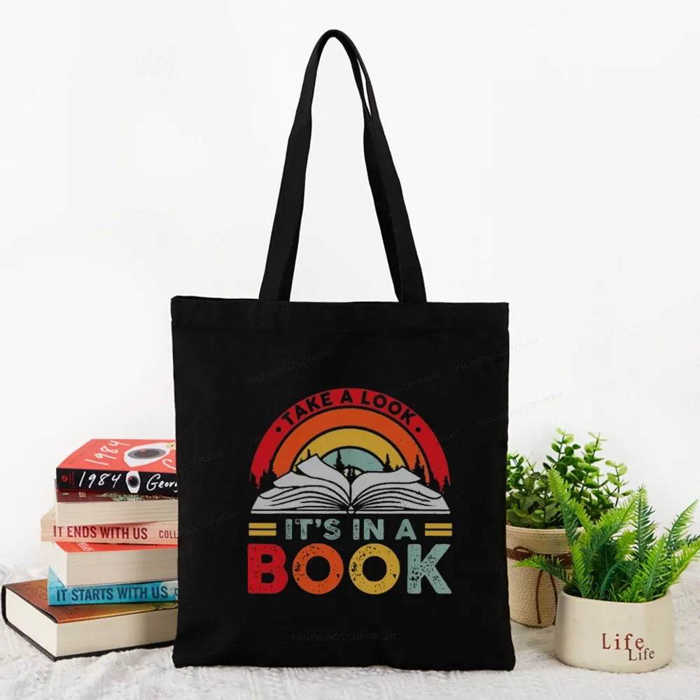 Pagewings Take A Look It's In A Book Tote Bag