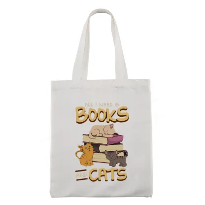 Pagewings All I Need Is Books And Cats Tote Bag