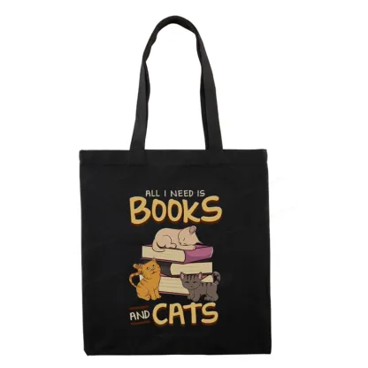 Pagewings All I Need Is Books And Cats Tote Bag