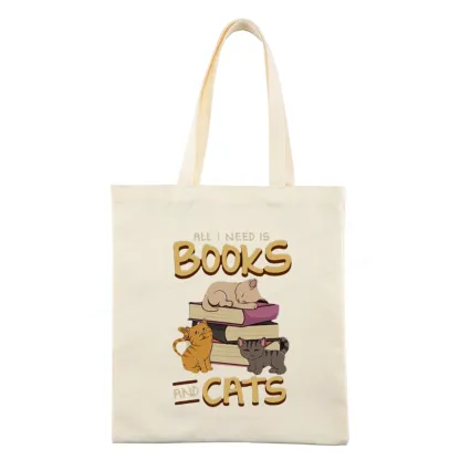 Pagewings All I Need Is Books And Cats Tote Bag