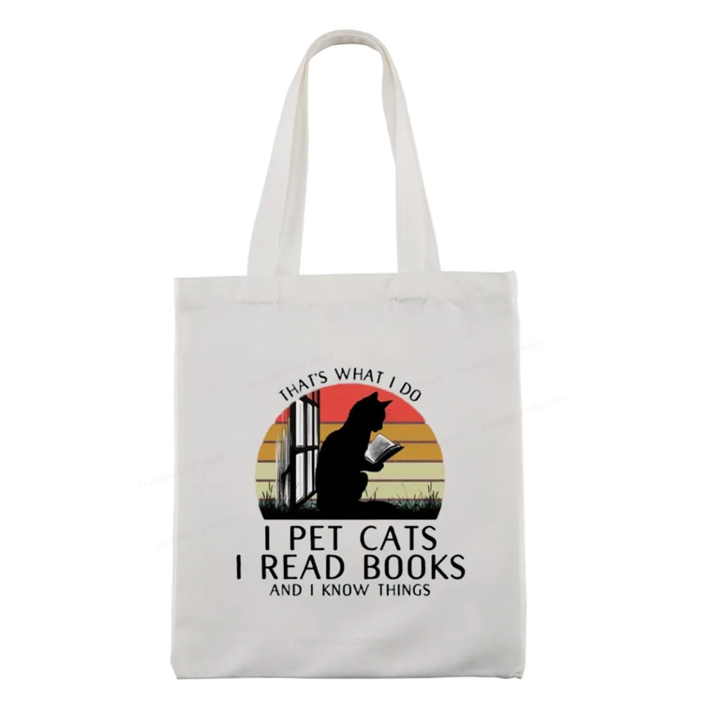 Pagewings Cat And Book Tote Bag
