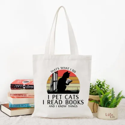 Pagewings Cat And Book Tote Bag