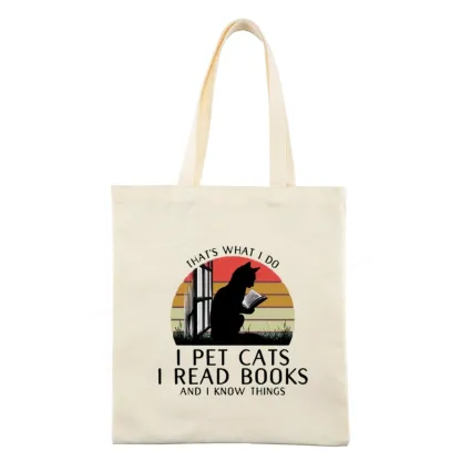 Pagewings Cat And Book Tote Bag