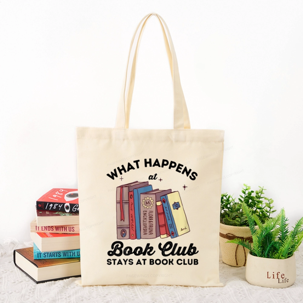 Pagewings Stays At Book Club Book Tote Bag