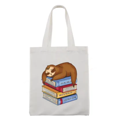 Pagewings Sloth And Book Tote Bag