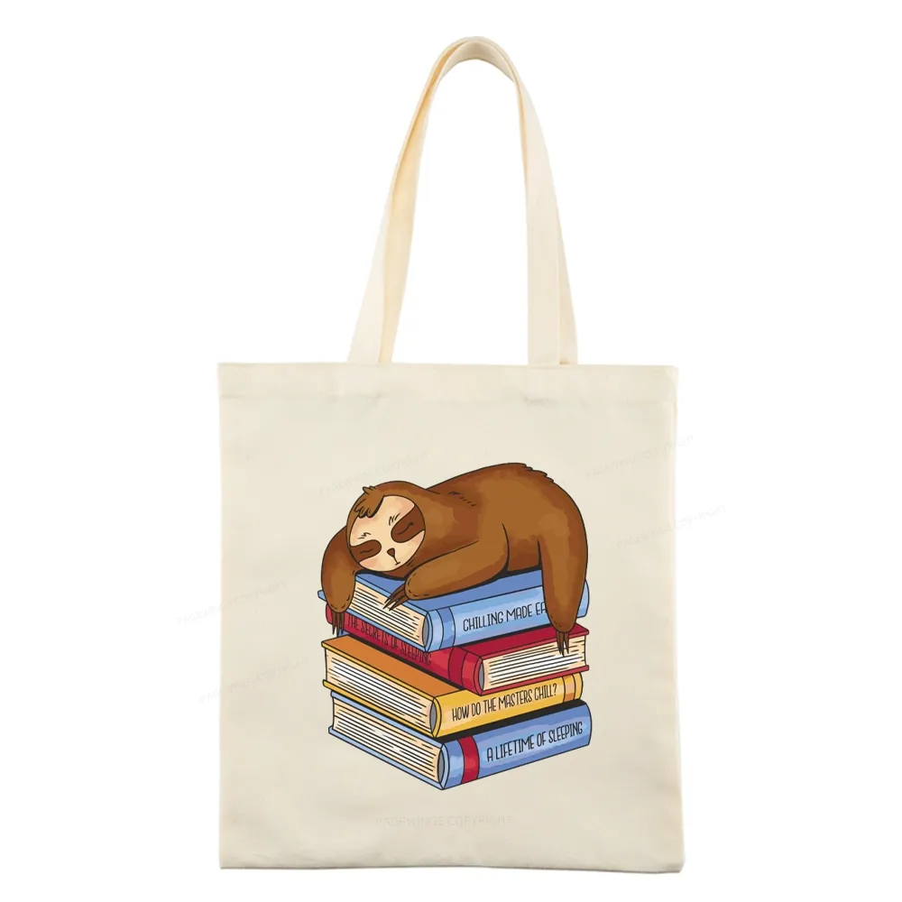 Pagewings Sloth And Book Tote Bag