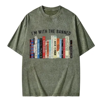 Pagewings I'm With The Banned Reading Unisex Washed T-shirt