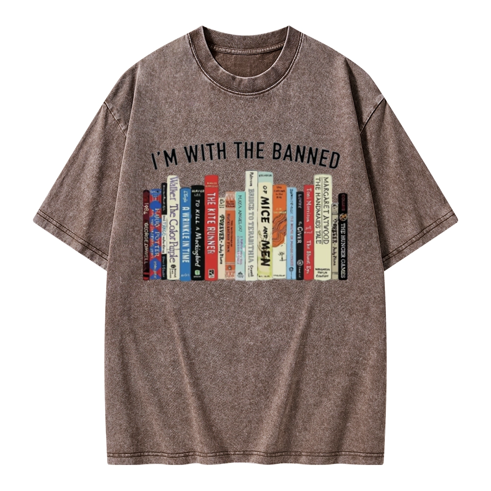 Pagewings I'm With The Banned Reading Unisex Washed T-shirt