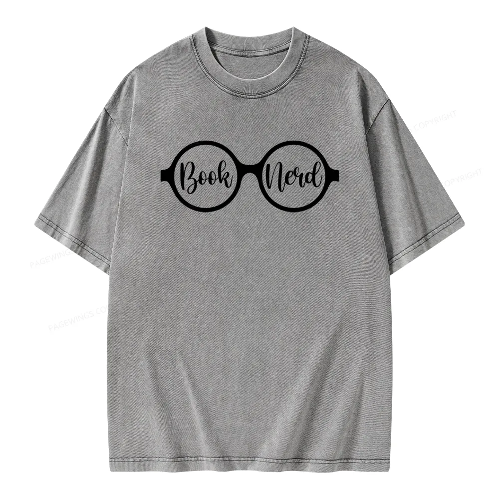 Pagewings Book Nerd Unisex Washed T-shirt