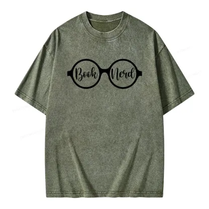 Pagewings Book Nerd Unisex Washed T-shirt