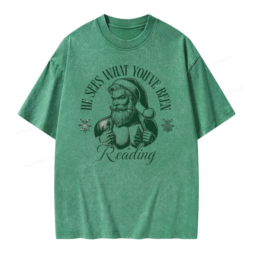 Pagewings He Sees What You've Been Reading Unisex Washed T-shirt
