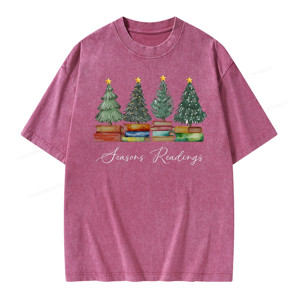 Pagewings Seasons Readings Unisex Washed T-shirt