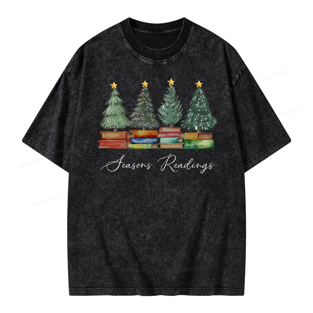 Pagewings Seasons Readings Unisex Washed T-shirt