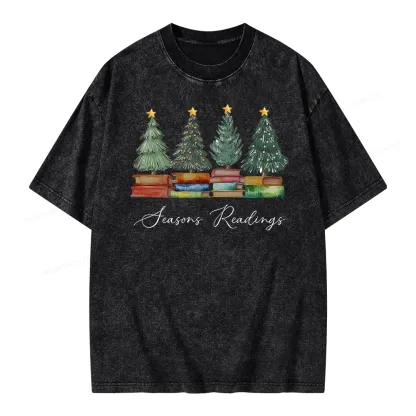 Pagewings Seasons Readings Unisex Washed T-shirt