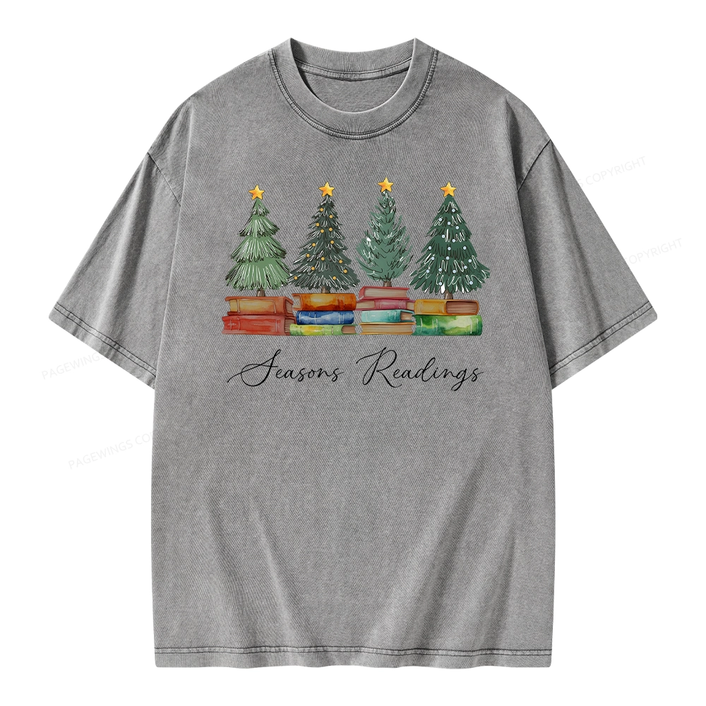Pagewings Seasons Readings Unisex Washed T-shirt